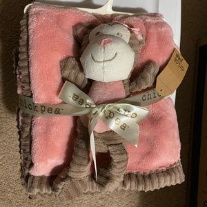 Monkey Plushie and Baby blanket by Chick Pea